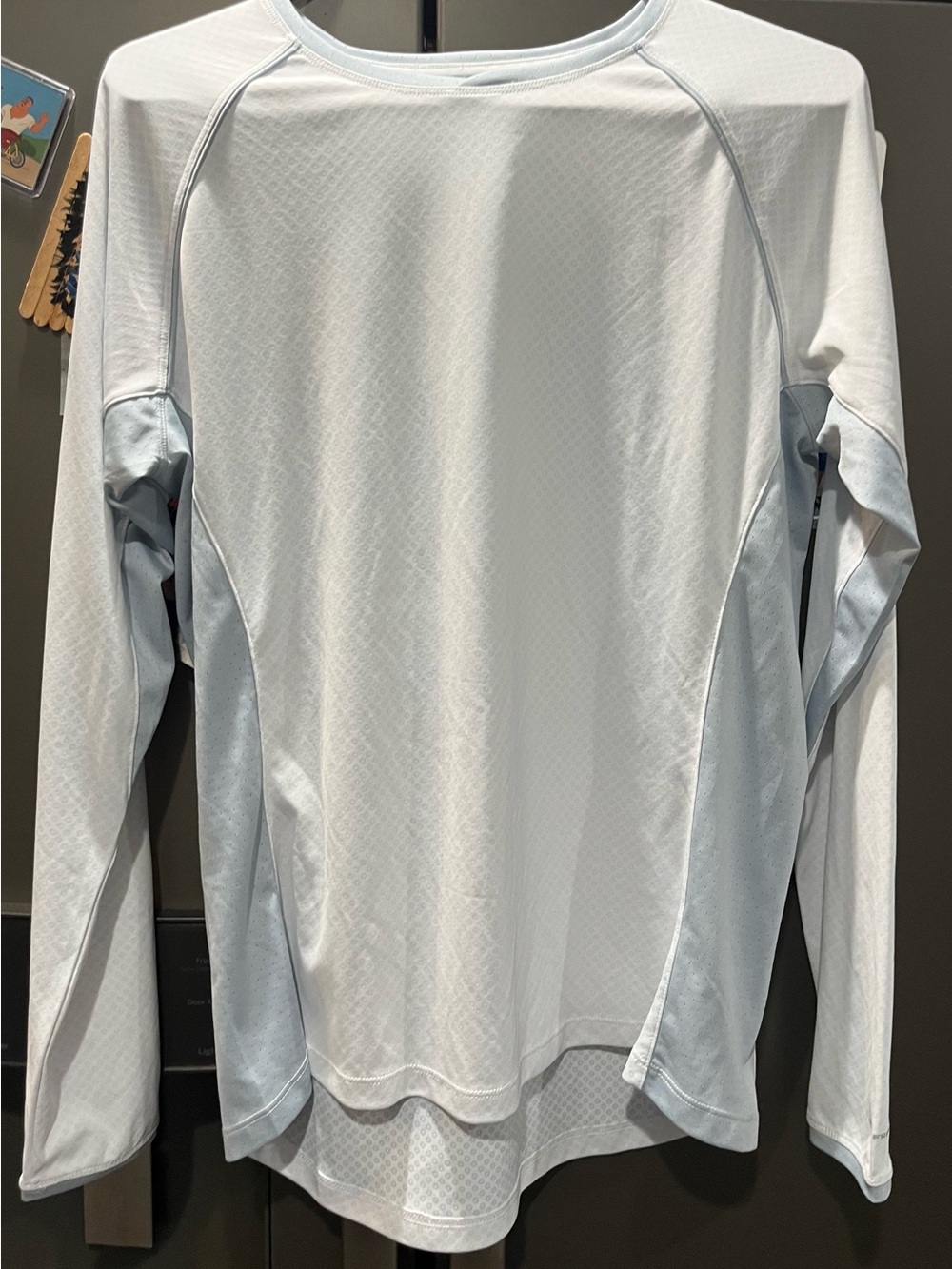 Columbia women’s Light Gray & Pale Blue Long-Sleeve Performance Shirt